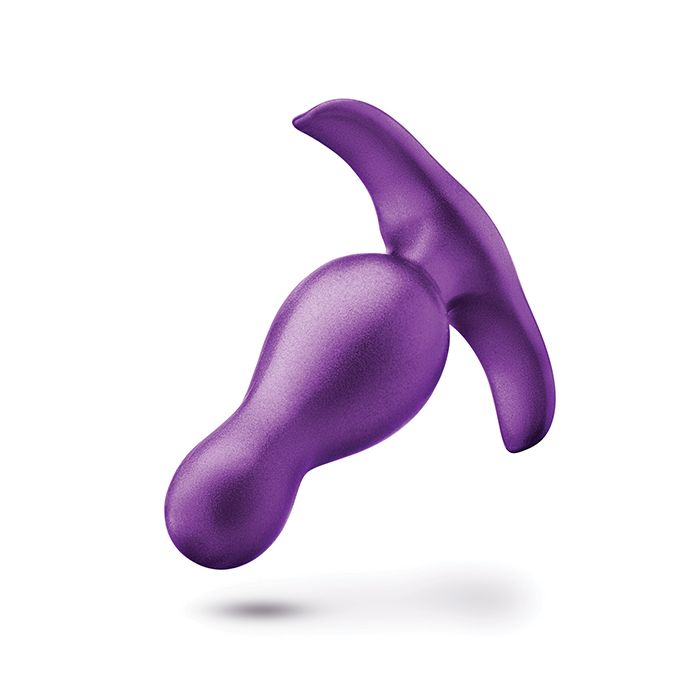 Purple earbud on a white background