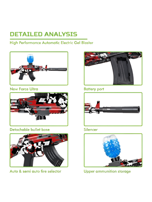 Automatic AK47 Electric Gel Ball Splatter Toy Set | TV7199
