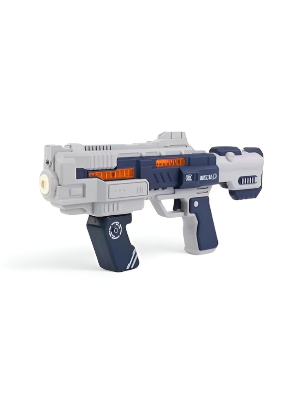 Automatic Bubble Gun Blaster for Kids - Space-Themed Electric Bubble Machine with Lights, Battery Operated Outdoor Summer Toy for Boys and Girls - Blue & Grey NX15649