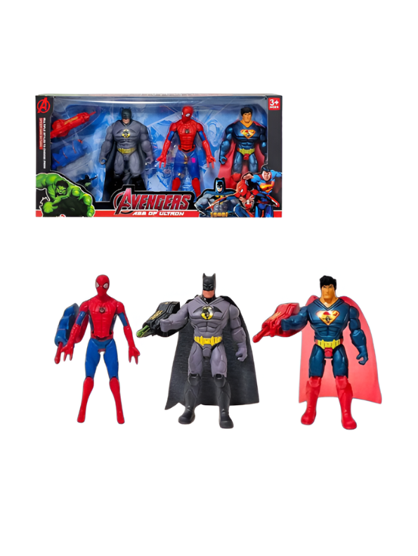 Avengers Hero Alliance 3-Pack: Batman, Superman & Spider-Man Action Figures MD2968.