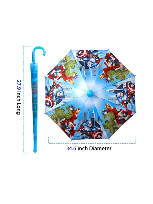 Avengers Kids Umbrella - 50cm | Iron Man, Captain America & Hulk Themed Umbrella for Boys NOV9693.