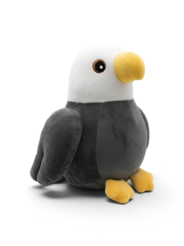 Bald Eagle Soft Toy - Premium 7-Inch Handcrafted White-Headed Eagle Plush -  Black Portable Cuddly Bird Stuffed Animal ST16479