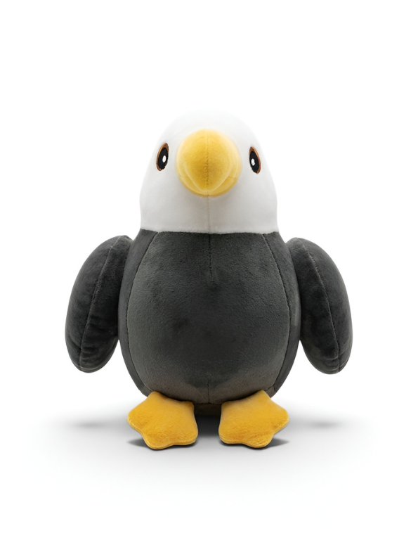 Bald Eagle Soft Toy - Premium 7-Inch Handcrafted White-Headed Eagle Plush -  Black Portable Cuddly Bird Stuffed Animal ST16479