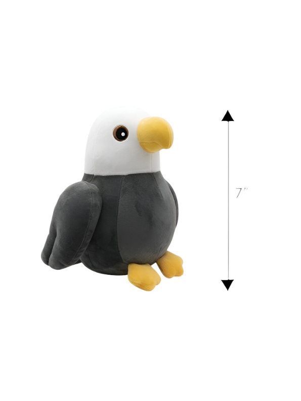 Bald Eagle Soft Toy - Premium 7-Inch Handcrafted White-Headed Eagle Plush -  Black Portable Cuddly Bird Stuffed Animal ST16479