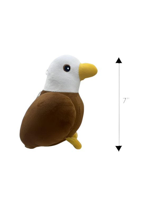Bald Eagle Soft Toy - Premium 7-Inch Handcrafted White-Headed Eagle Plush -  Brown Portable Cuddly Bird Stuffed Animal ST16479