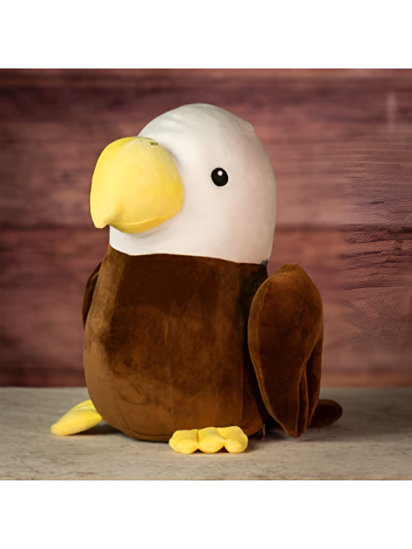 Bald Eagle Soft Toy - Premium 7-Inch Handcrafted White-Headed Eagle Plush -  Brown Portable Cuddly Bird Stuffed Animal ST16479