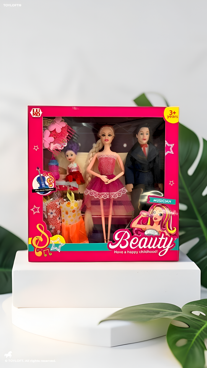 Beauty Musician Doll Set with Fashion Accessories & Small Child Doll LMI10173.