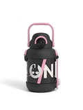 Black - 2 in 1 Sipper with Handle & Neck Carry for Kids - 1000ml Leak-Proof Water Bottle with Box NOV12437.