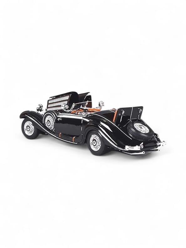 Mercedes Benz 500K Model 1:24 Scale Diecast Car - Black Metal Collectible | NX-N-24 - Toyloft