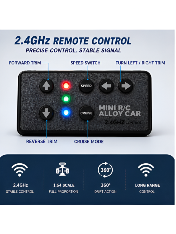 Black Mini BMW Remote Control Alloy Car 1:64 Scale– 2.4GHz Pocket-Sized Micro RC Racing Car MD591