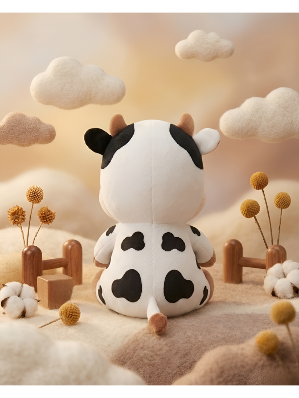 Black & White Cow Stuffed Plushie 8 Inch ST16758.