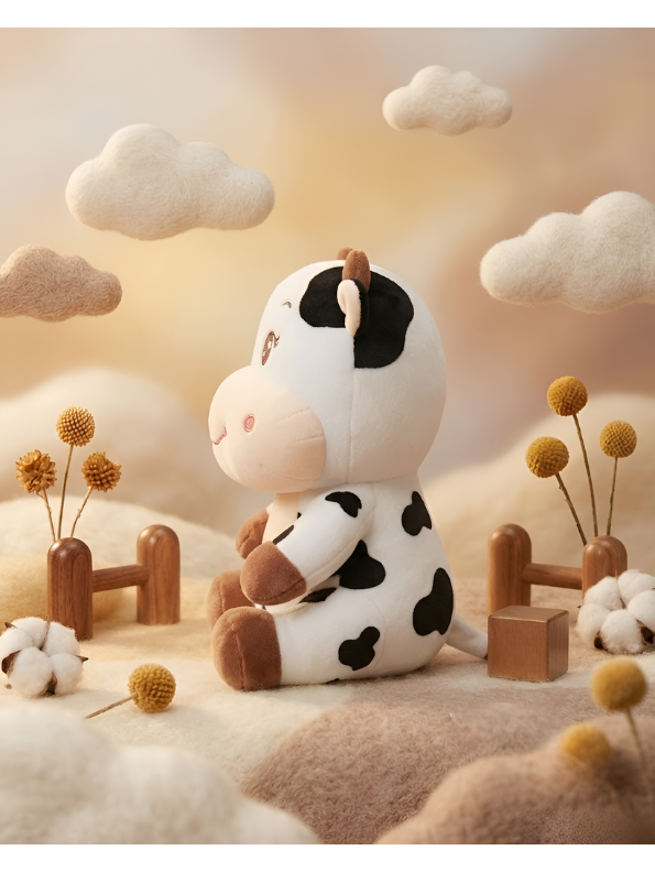 Black & White Cow Stuffed Plushie 8 Inch ST16758.