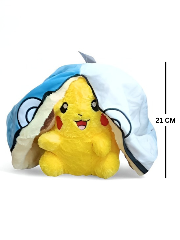 Blue - Ash's Pikachu Stuffed Animal with Hat | 21 cm Adorable Pokemon Soft Plush Toy Kids ST15156