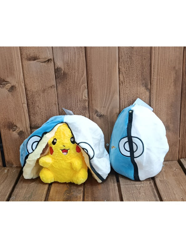 Blue - Ash's Pikachu Stuffed Animal with Hat | 21 cm Adorable Pokemon Soft Plush Toy Kids ST15156