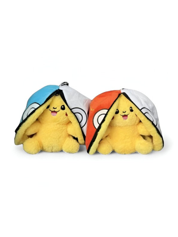 Blue - Ash's Pikachu Stuffed Animal with Hat | 21 cm Adorable Pokemon Soft Plush Toy Kids ST15156