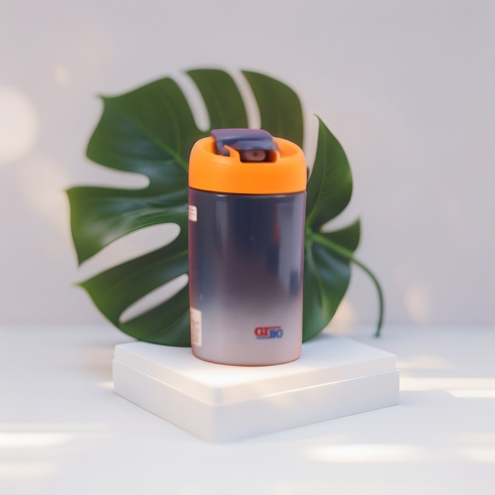 Blue - Double Shaded 2-in-1 Water Bottle 370ml - Stylish & Compact for Office Workers NOV3295.