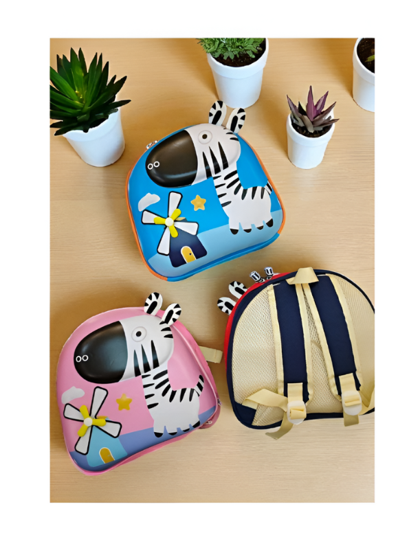 Blue - Zebra Kids Backpack - Cute 3D Animal School Bag for Toddlers & Preschoolers NOVGBT-50186.