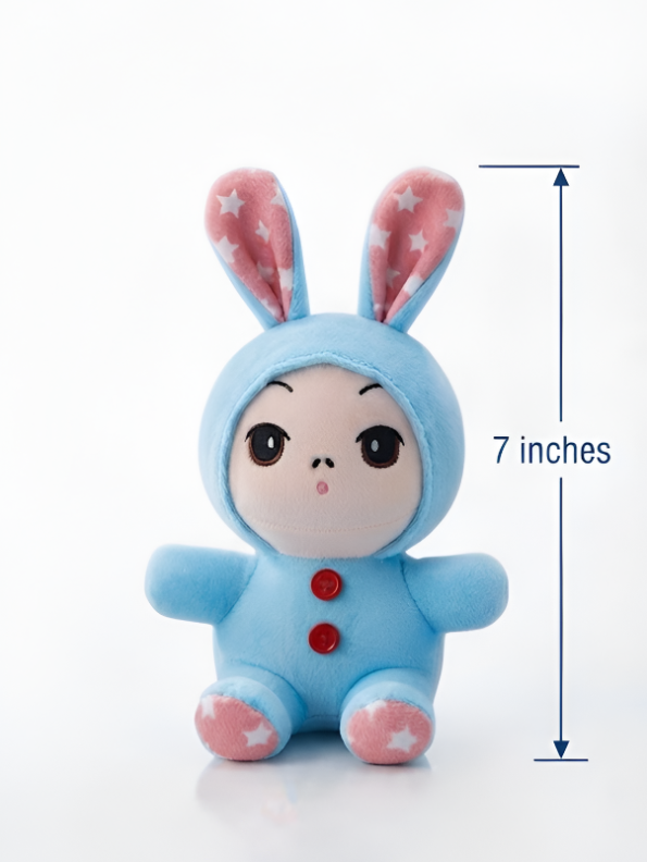 Blue Bunny Plushie | 7-Inch Stuffed Toy in Rabbit Costume Soft Toy ST11910