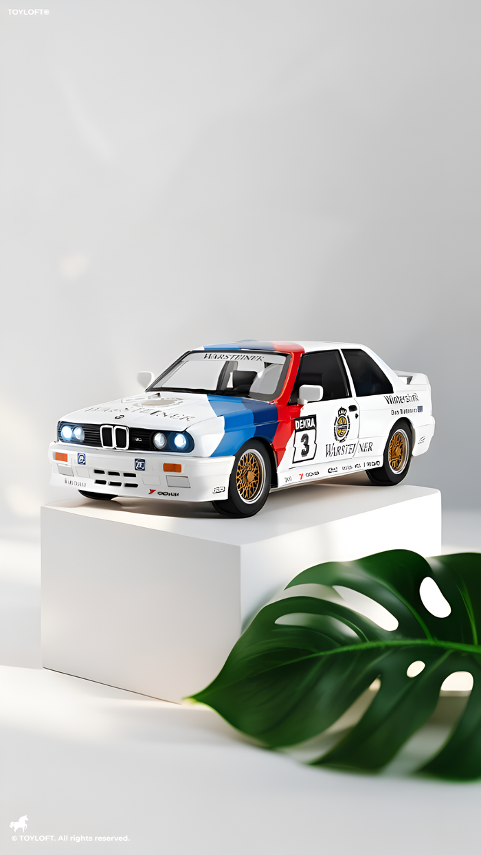 BMW E30 M3 DTM Race Car Diecast Model 1:24 Scale – Acrylic Display Case.