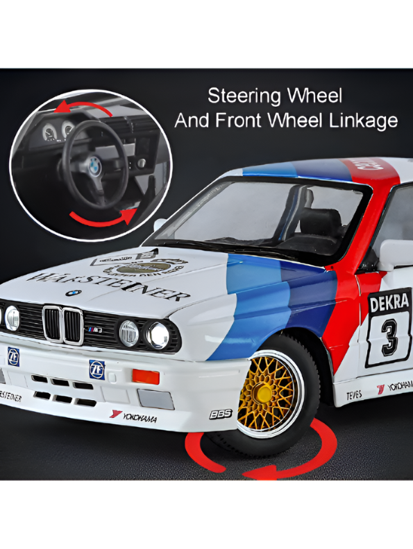 BMW E30 M3 DTM Race Car Diecast Model 1:24 Scale – Acrylic Display Case.