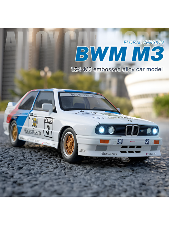BMW E30 M3 DTM Race Car Diecast Model 1:24 Scale – Acrylic Display Case.