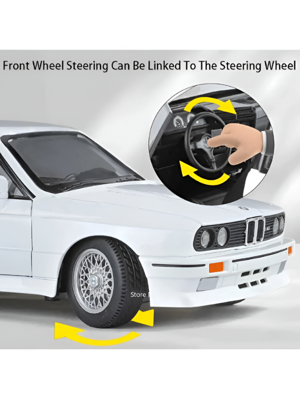 BMW M3 E30 Diecast Model Car |  1:24 Scale Collectible Replica Alloy Car MD581.