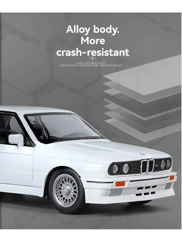 BMW M3 E30 Diecast Model Car |  1:24 Scale Collectible Replica Alloy Car MD581.