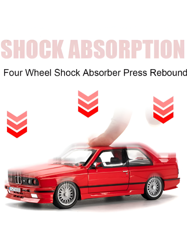BMW M3 E30 Diecast Model Car | Red 1:24 Scale Collectible Replica Alloy Car MD581.