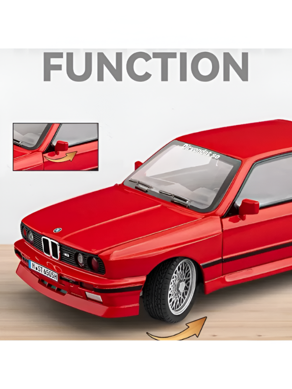 BMW M3 E30 Diecast Model Car | Red 1:24 Scale Collectible Replica Alloy Car MD581.