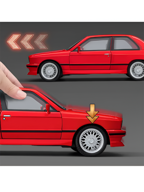 BMW M3 E30 Diecast Model Car | Red 1:24 Scale Collectible Replica Alloy Car MD581.