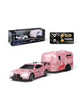 BMW M4 GT3 RC Drift & Racing Car with Trailer & Acrylic Display Box Pink (2.4GHz) MD570