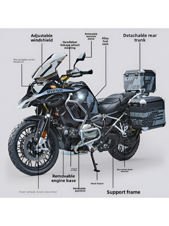 BMW R1250 Motorcycle Diecast Model 1:7 Scale – Alloy Metal Replica Collectible Bike MD25