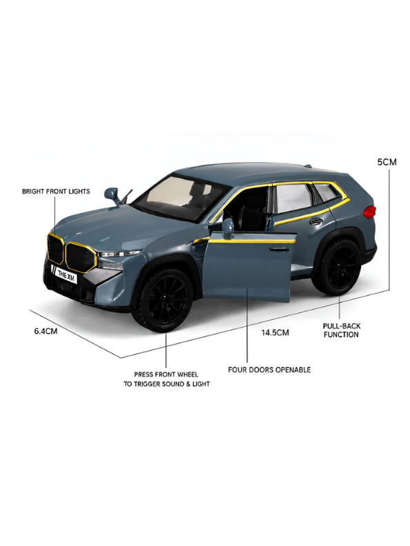 BMW XM Diecast Metal Toy Car Model 1:32 Scale Alloy Model Car with Acrylic Display Box MD27