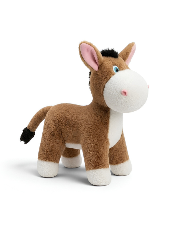 Brown Donkey Plush Stuffed Animal – 8-Inch Cute Soft Farm Animal Toy for Toddlers and Kids ST16475