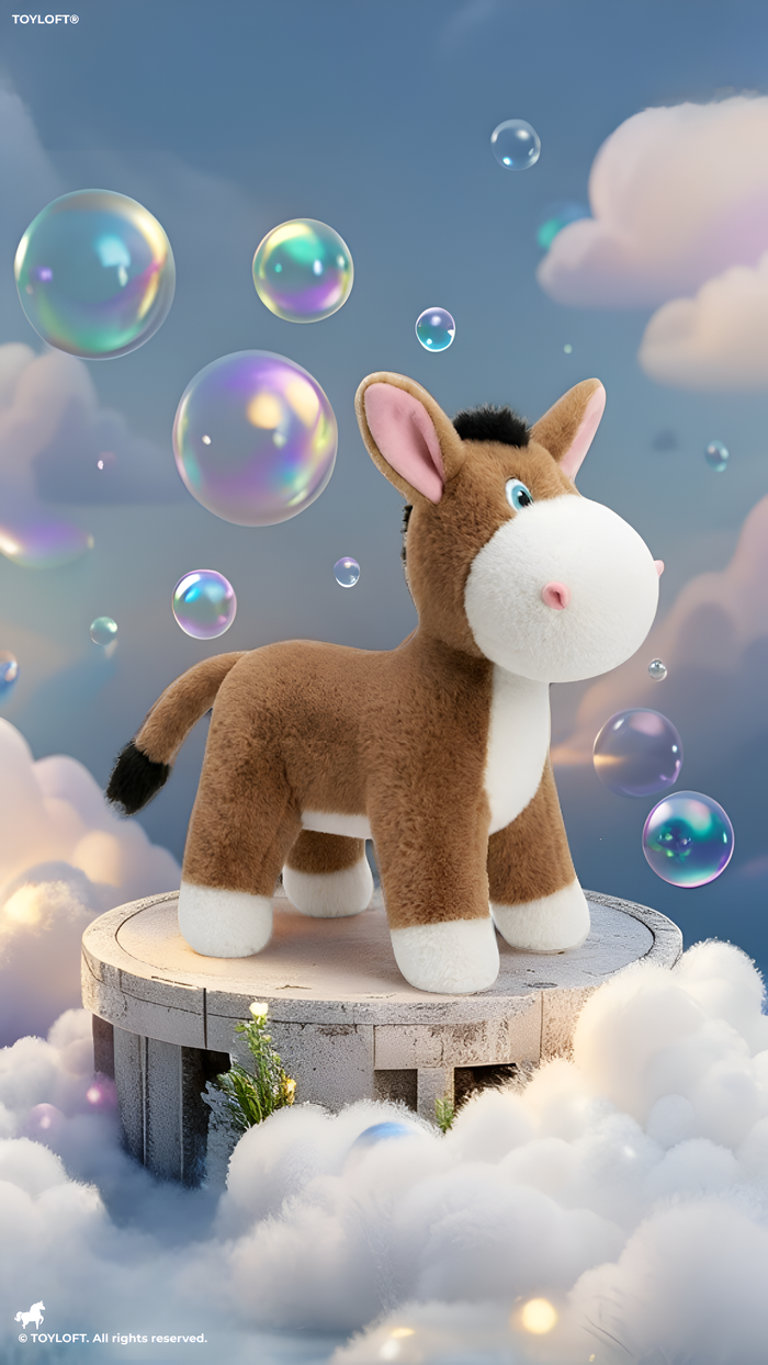 Brown Donkey Plush Stuffed Animal – 8-Inch Cute Soft Farm Animal Toy for Toddlers and Kids ST16475