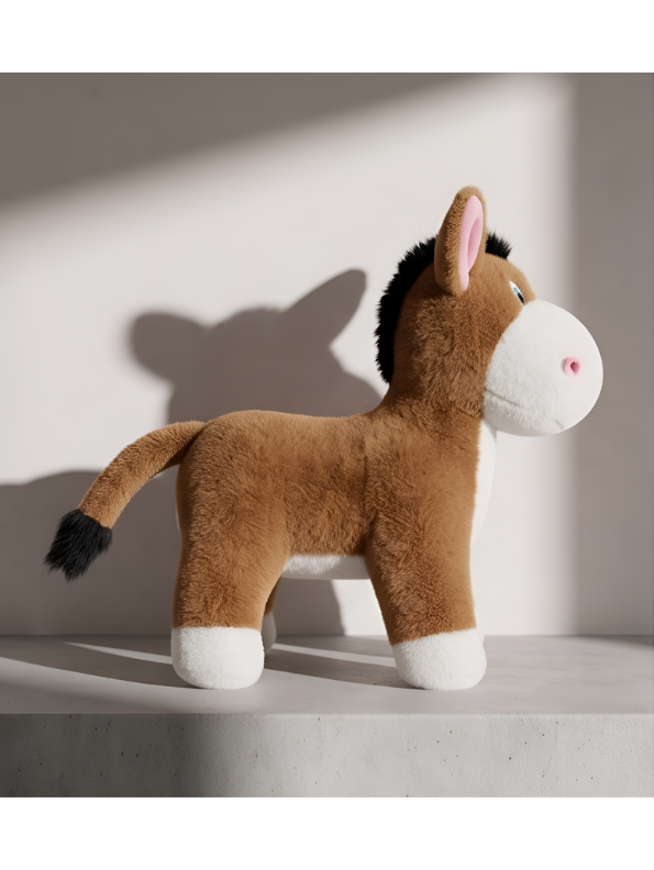 Brown Donkey Plush Stuffed Animal – 8-Inch Cute Soft Farm Animal Toy for Toddlers and Kids ST16475