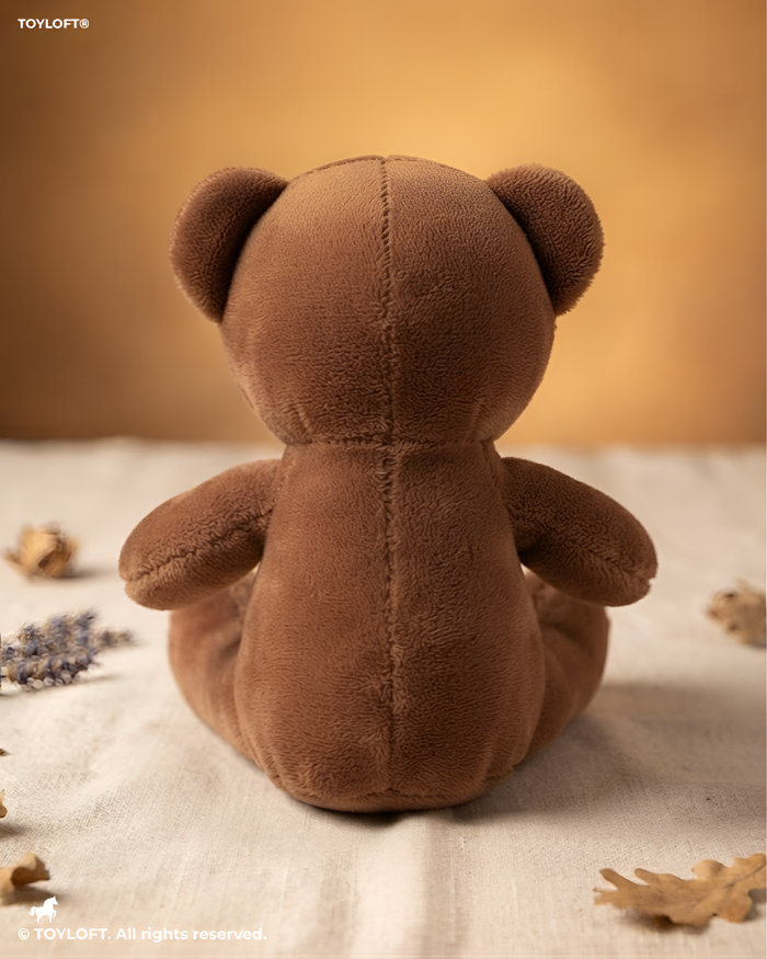 Brown Patchwork Teddy Bear Plush Toy – 7" Soft Stuffed Animal Soft Toy ST15028