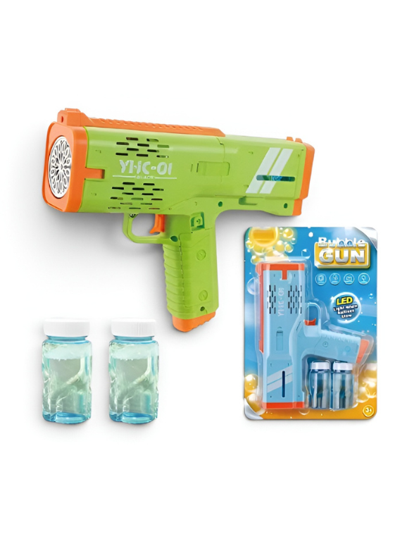 Bubble Gun Blaster Toy – Bubble Shooter with 2 Bubble Solution Bottles LMI16593.