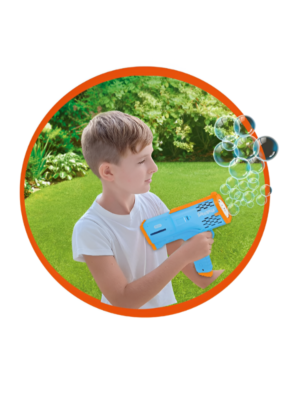 Bubble Gun Blaster Toy – Bubble Shooter with 2 Bubble Solution Bottles LMI16593.