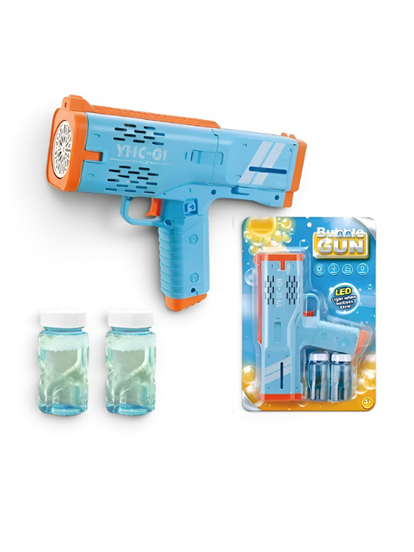 Bubble Gun Blaster Toy – Bubble Shooter with 2 Bubble Solution Bottles LMI16593.