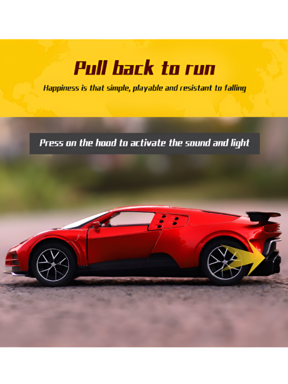 Bugatti Centodieci Diecast Car 1:32 Scale Metal Model Red Toy LMI16782