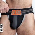 BULGER, the big pouch jock, BLACK IRON, MEDIUM