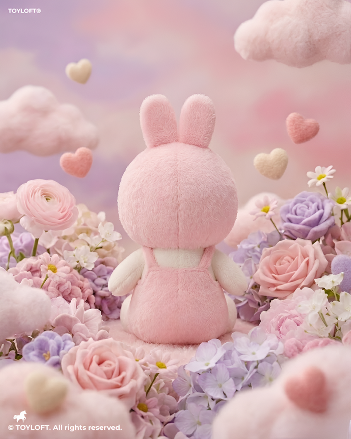 Bunny Rabbit Plushie with Pink Romper & Carrot Pocket - 8" Fluffy Soft Collectible Stuffed Toy ST15739