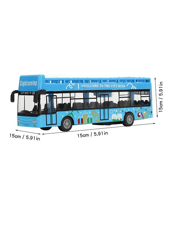Bus Model Pull Back Vehicle City Bus Toy - Blue (L-J-96) - Toyloft