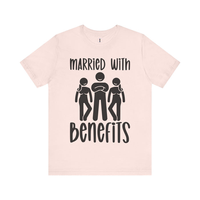 Casual Unisex Tee - "Married With Benefits" Fun Graphic Shirt