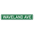 Chicago Cubs Sign 4x24 Plastic Street Style Waveland Avenue CO-0