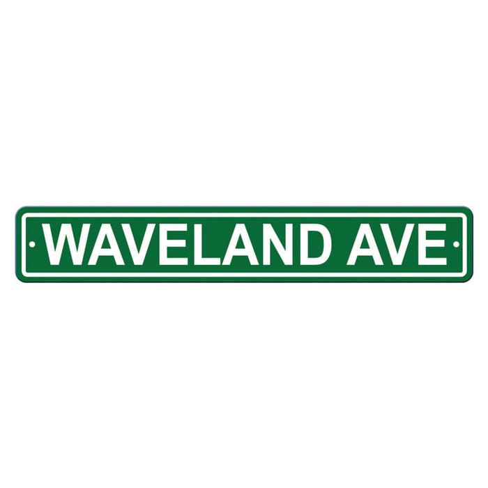 Chicago Cubs Sign 4x24 Plastic Street Style Waveland Avenue CO-0