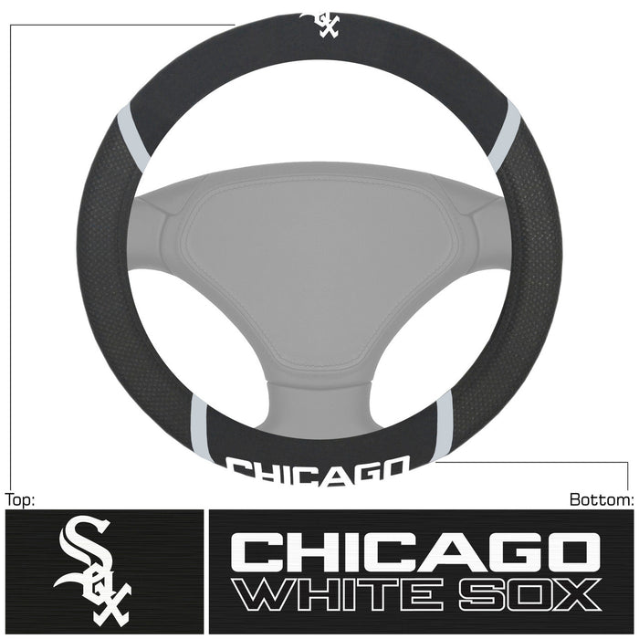 Chicago White Sox Steering Wheel Cover Mesh/Stitched-0