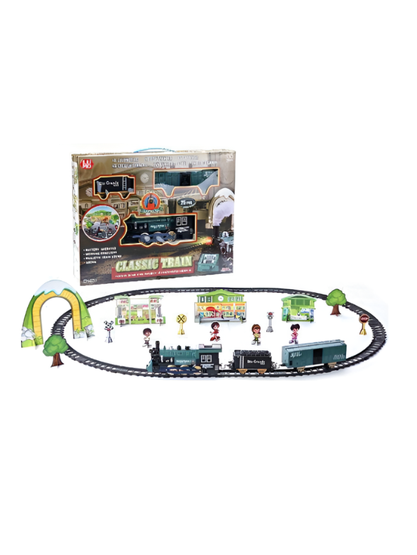 Classic Electric Train Set for Kids with Tracks & Steam Engine LMI15053.