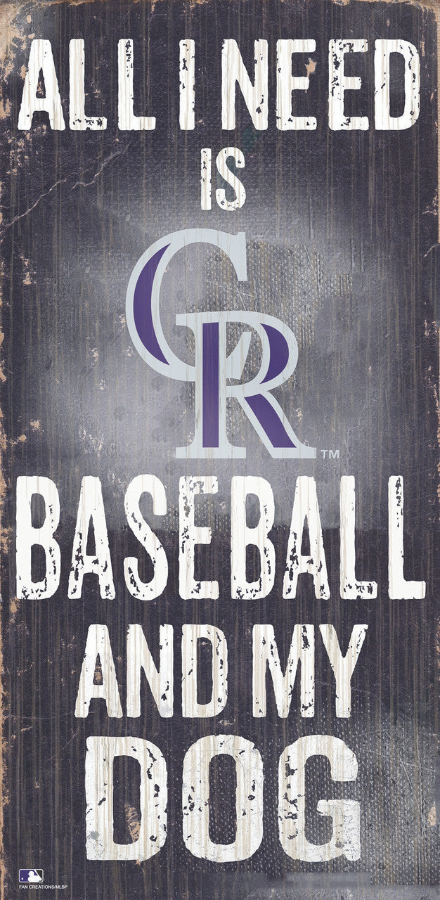 Colorado Rockies Sign Wood 6x12 Baseball and Dog Design Special Order-0